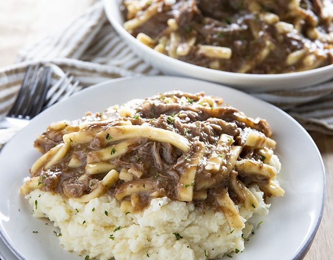 INSTANT POT BEEF AND NOODLES